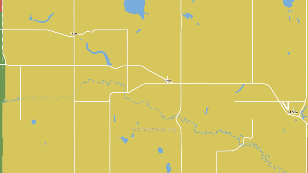Pekin, ND Map of Burglary Rates