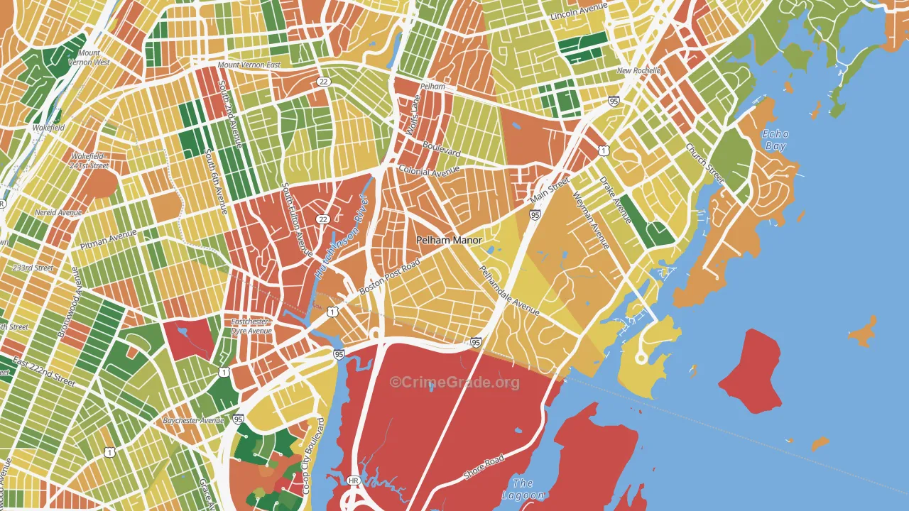 Pelham Manor, NY Map of Burglary Rates