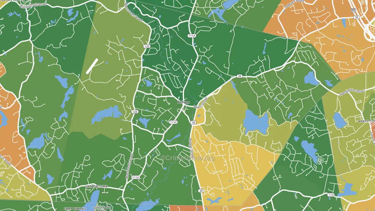 Pelham, NH Map of Burglary Rates
