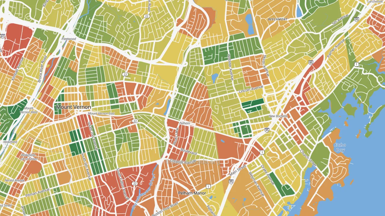 Pelham, NY Map of Burglary Rates
