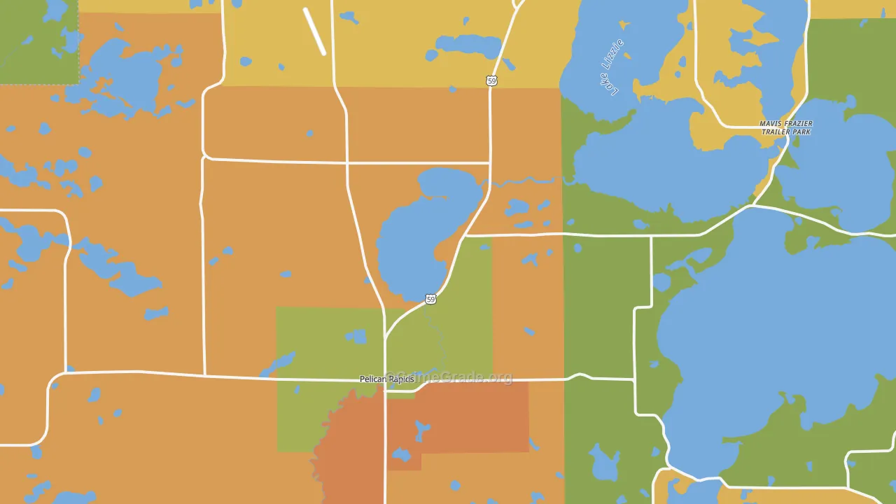 Pelican Rapids, MN Map of Burglary Rates