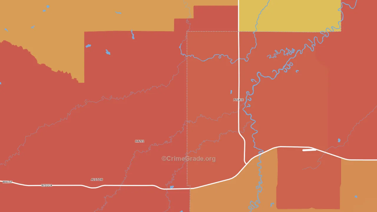 Pelkie, MI Map of Burglary Rates