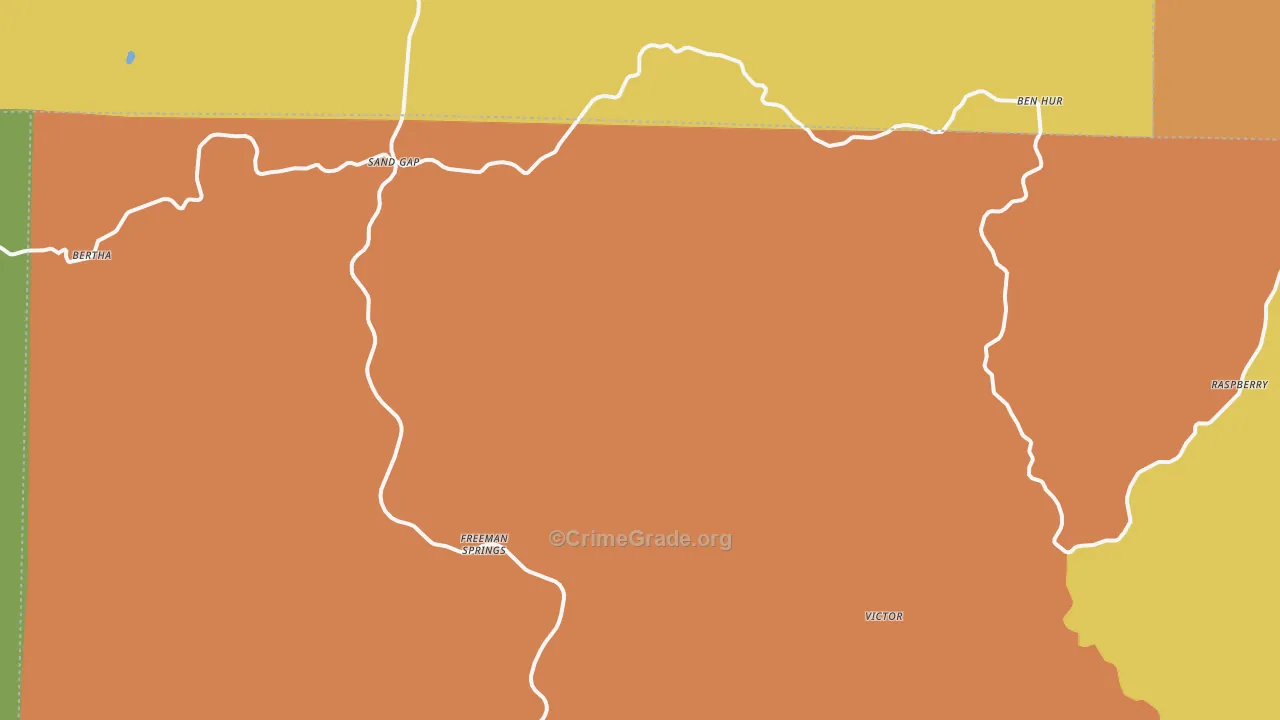 Pelsor, AR Map of Burglary Rates