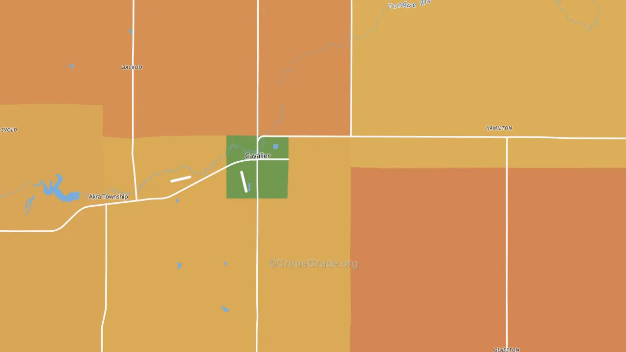 Pembina County, ND Map of Burglary Rates