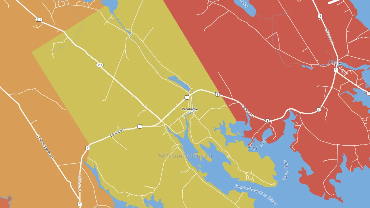 Pembroke, ME Map of Burglary Rates