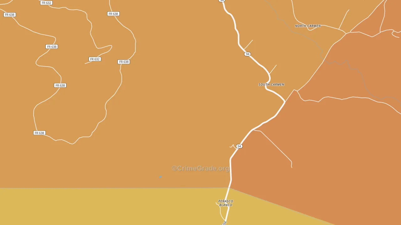 Penasco Blanco, NM Map of Burglary Rates
