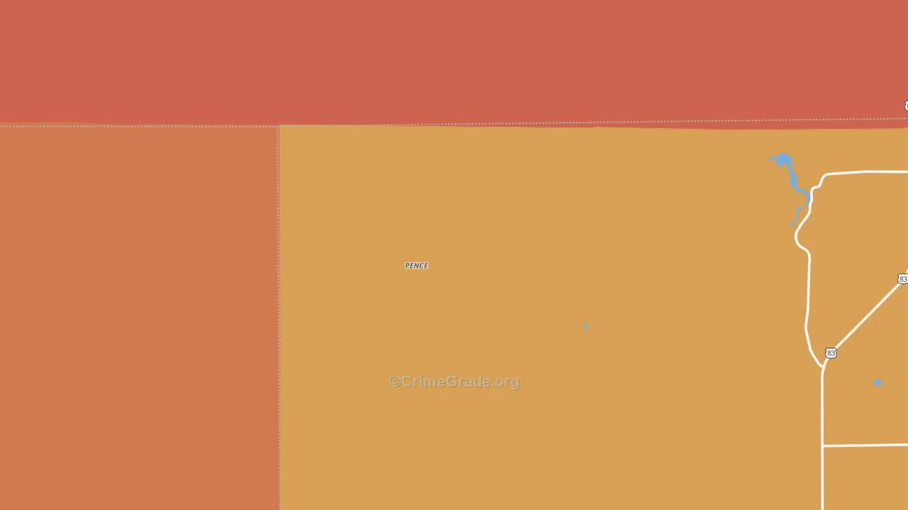 Pence, KS Map of Burglary Rates