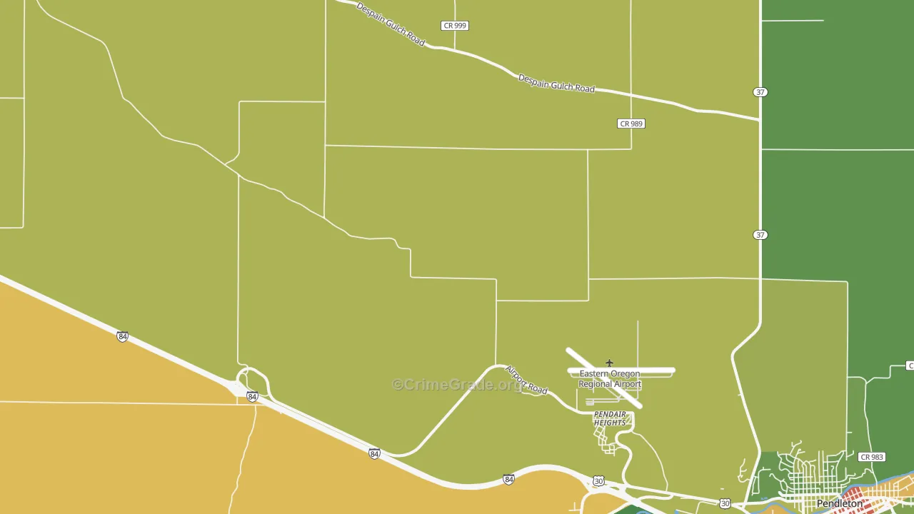 Pendair Heights, OR Map of Burglary Rates