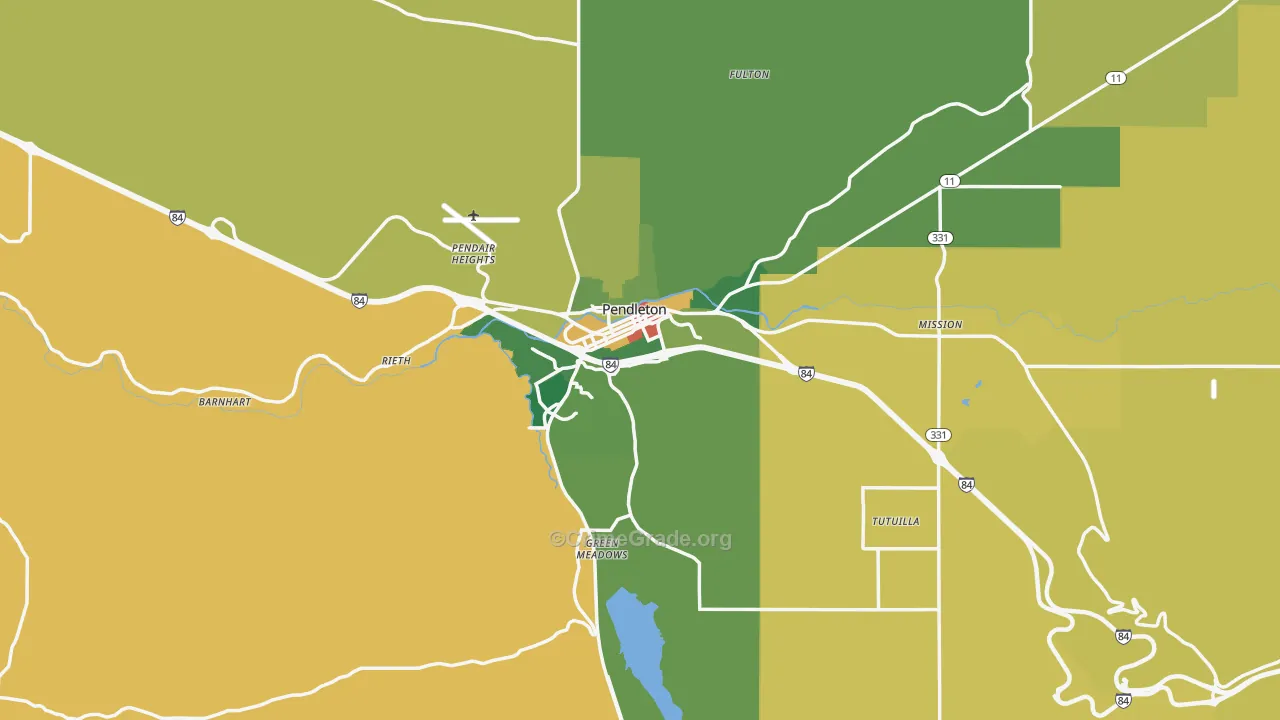 Pendleton, OR Map of Burglary Rates