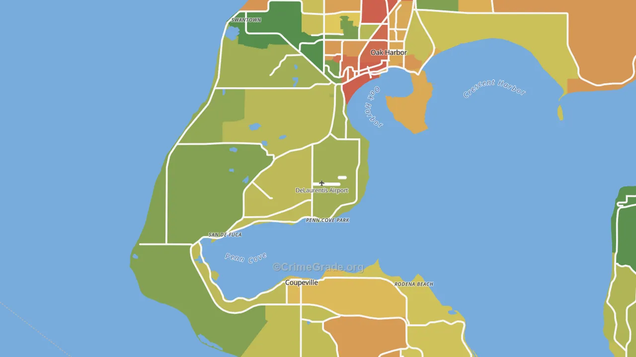 Penn Cove Park, WA Map of Burglary Rates