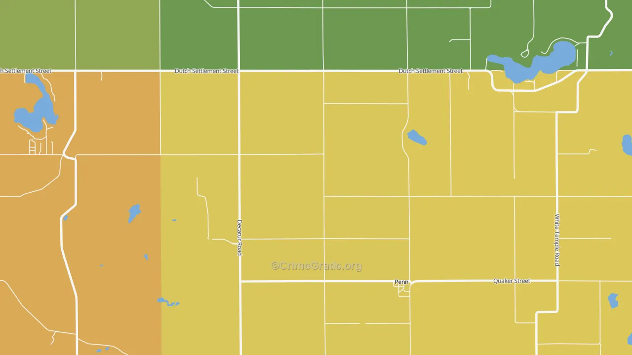 Penn, MI Map of Burglary Rates
