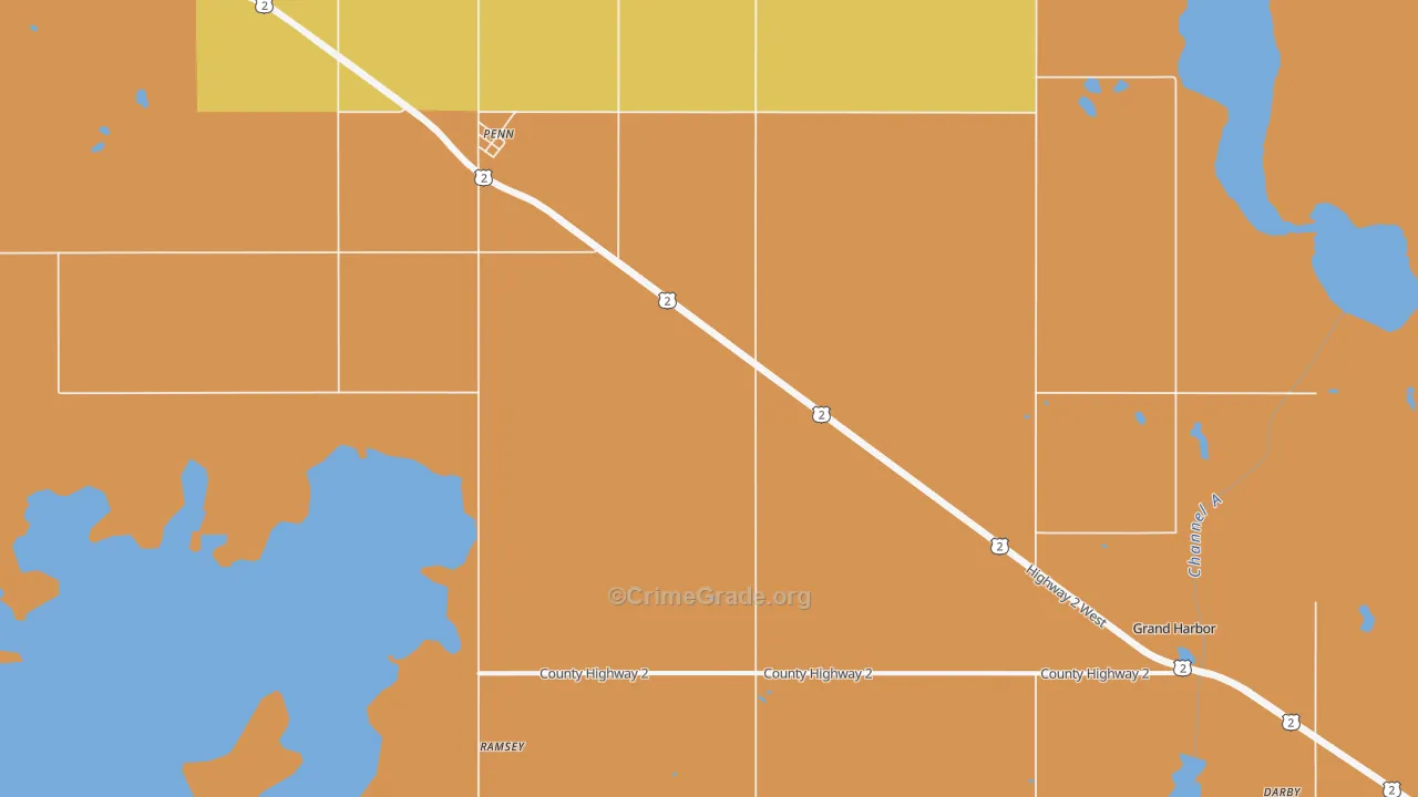 Penn, ND Map of Burglary Rates