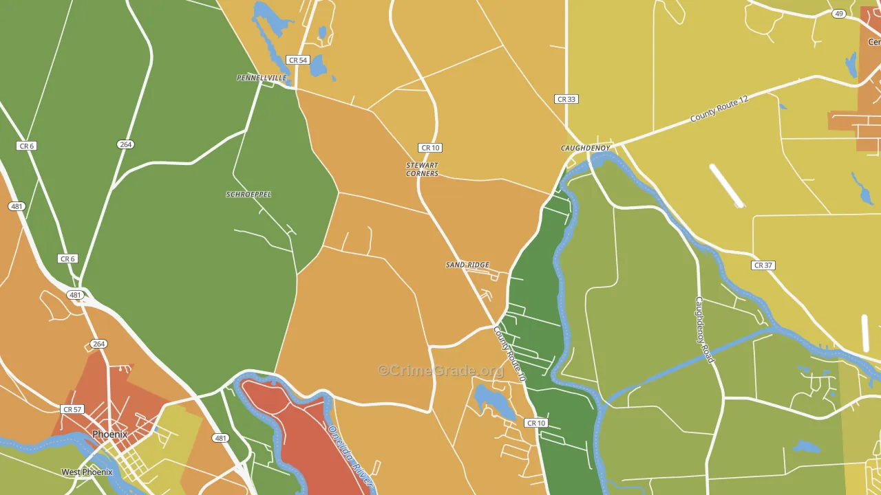 Pennellville, NY Map of Burglary Rates