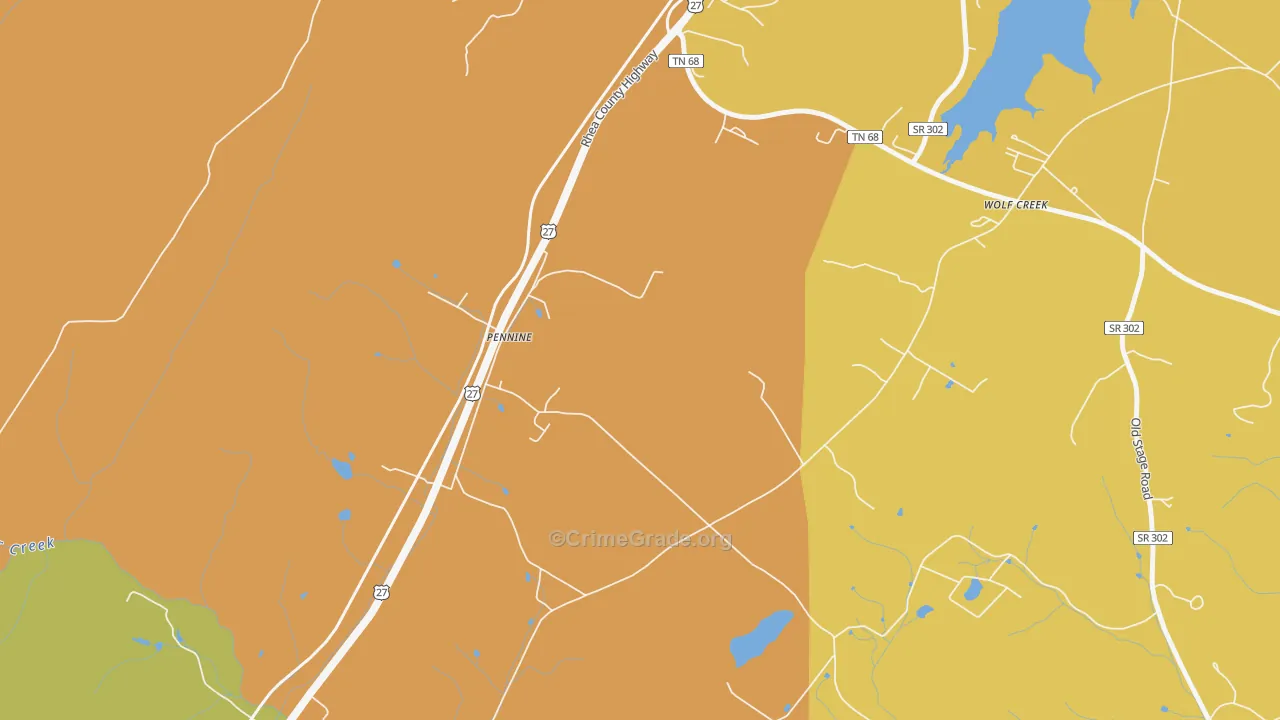 Pennine, TN Map of Burglary Rates
