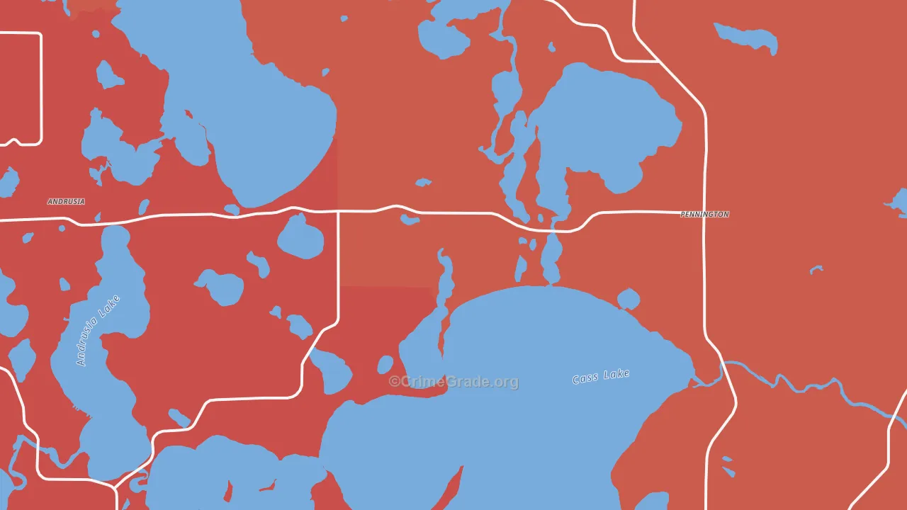 Pennington, MN Map of Burglary Rates