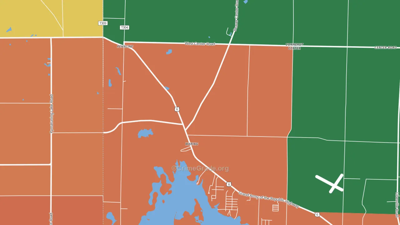 Pennline, PA Map of Burglary Rates