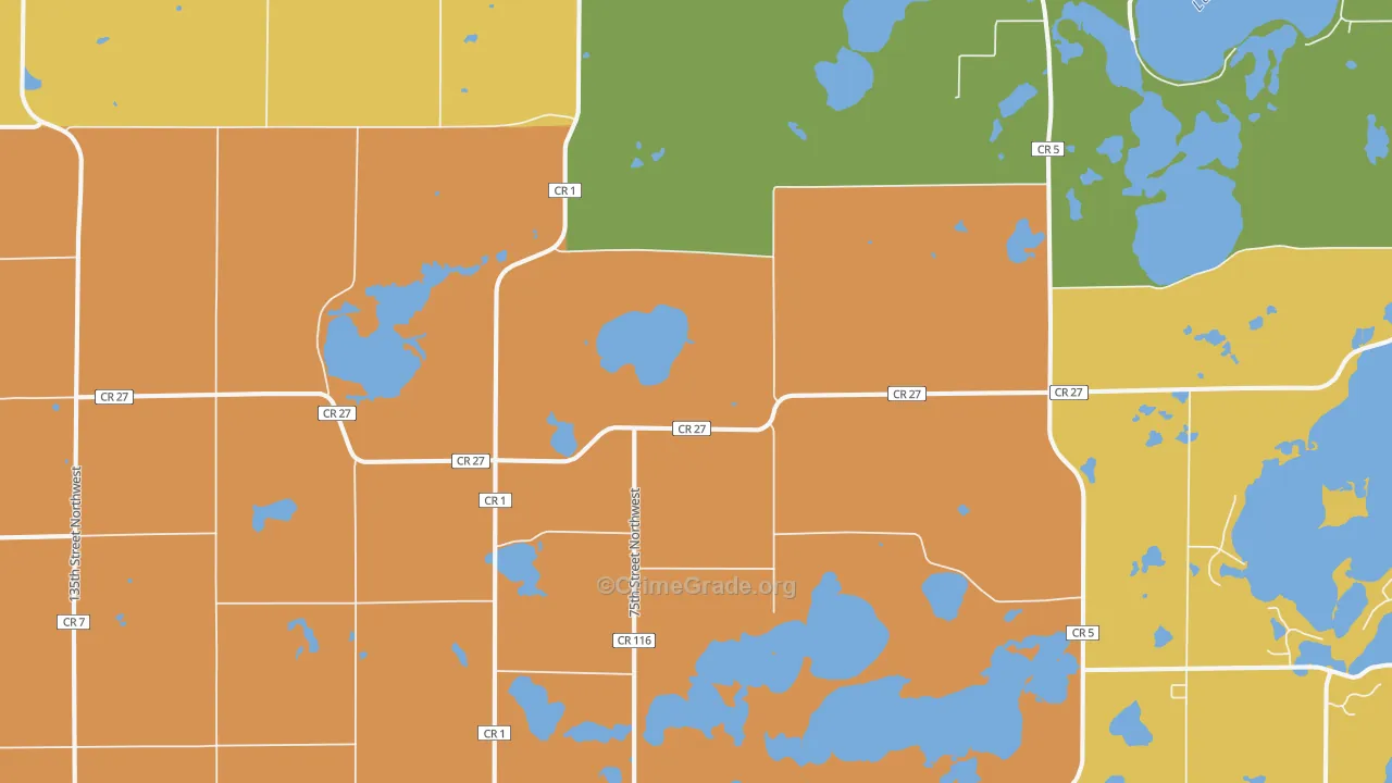 Pennock, MN Map of Burglary Rates