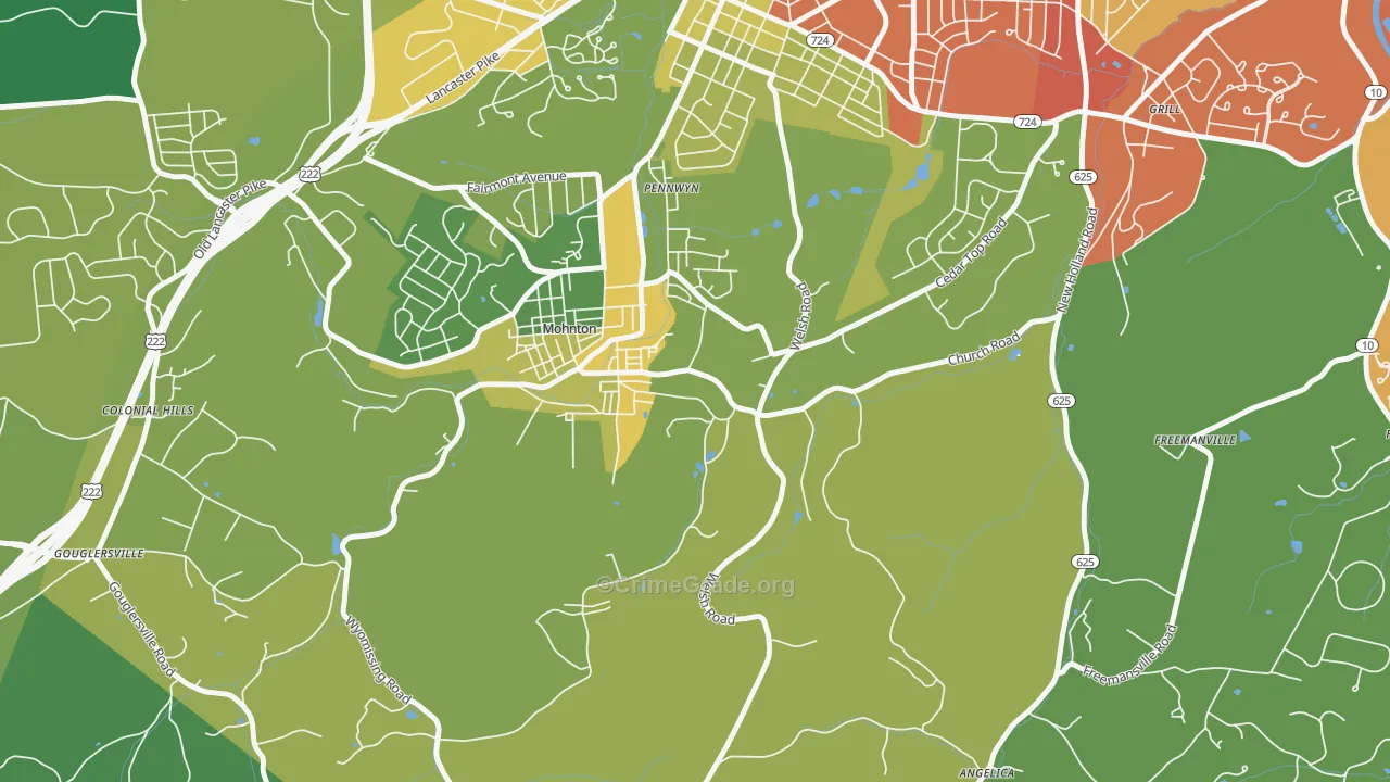 Pennwyn, PA Map of Burglary Rates