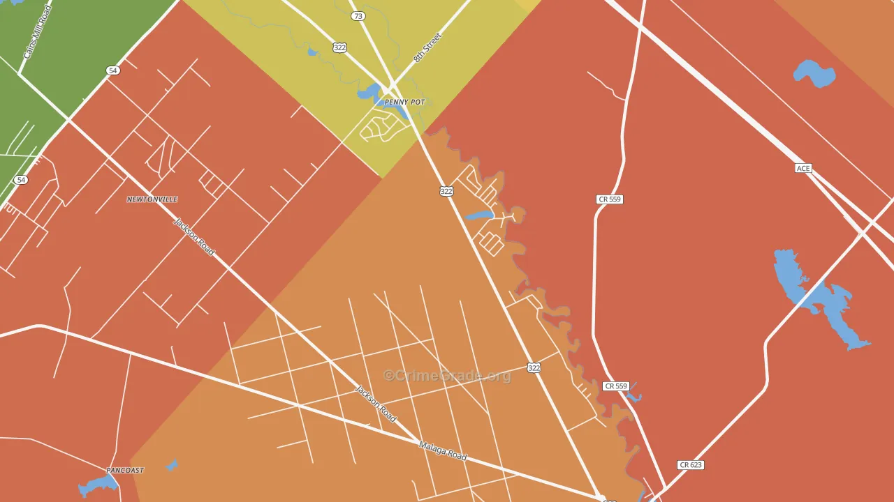 Penny Pot, NJ Map of Burglary Rates