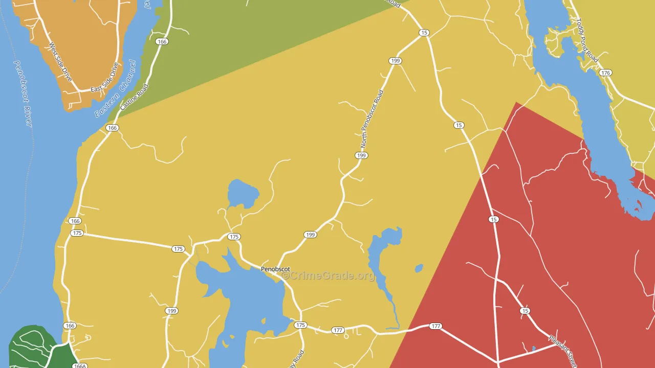 Penobscot, ME Map of Burglary Rates