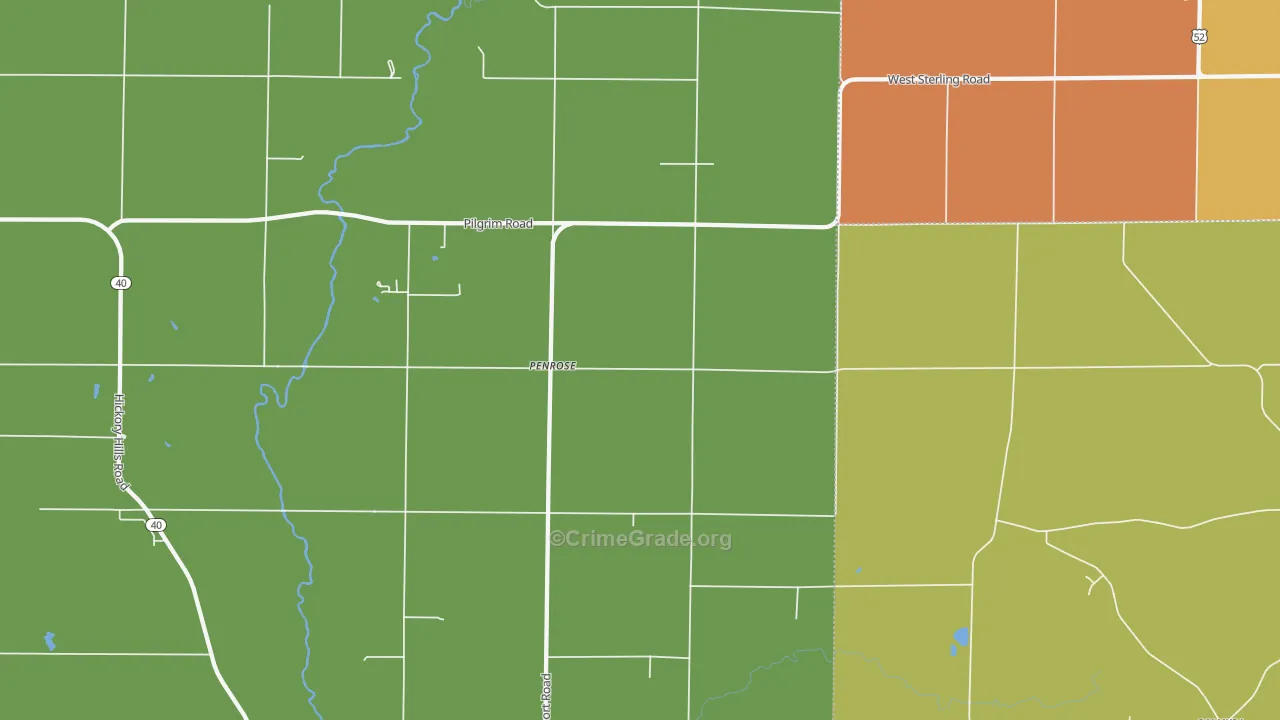 Penrose, IL Map of Burglary Rates
