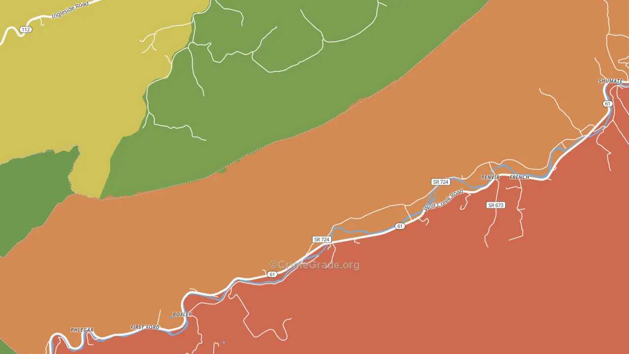 Penvir, VA Map of Burglary Rates