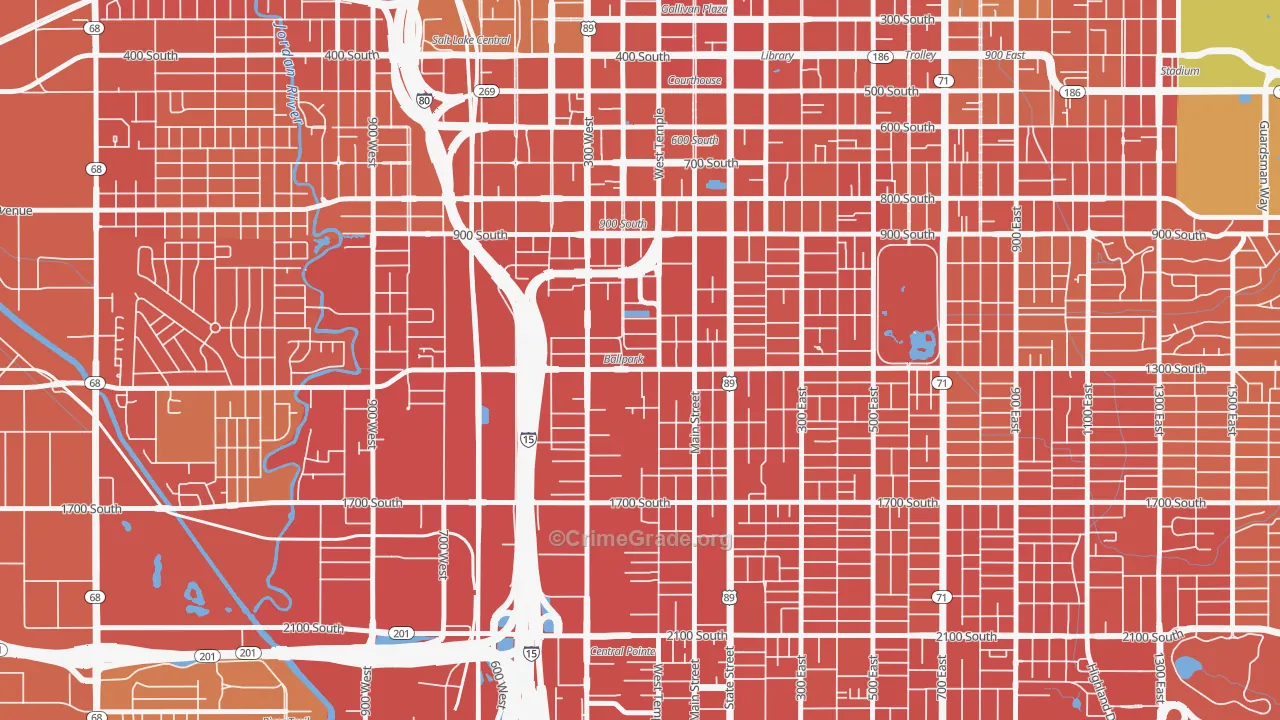 People's Freeway, Salt Lake City, UT Map of Burglary Rates
