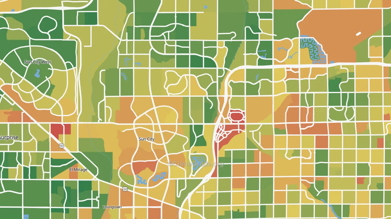 Peoria, AZ Map of Burglary Rates
