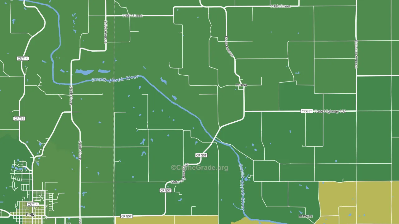 Peoria, IA Map of Burglary Rates