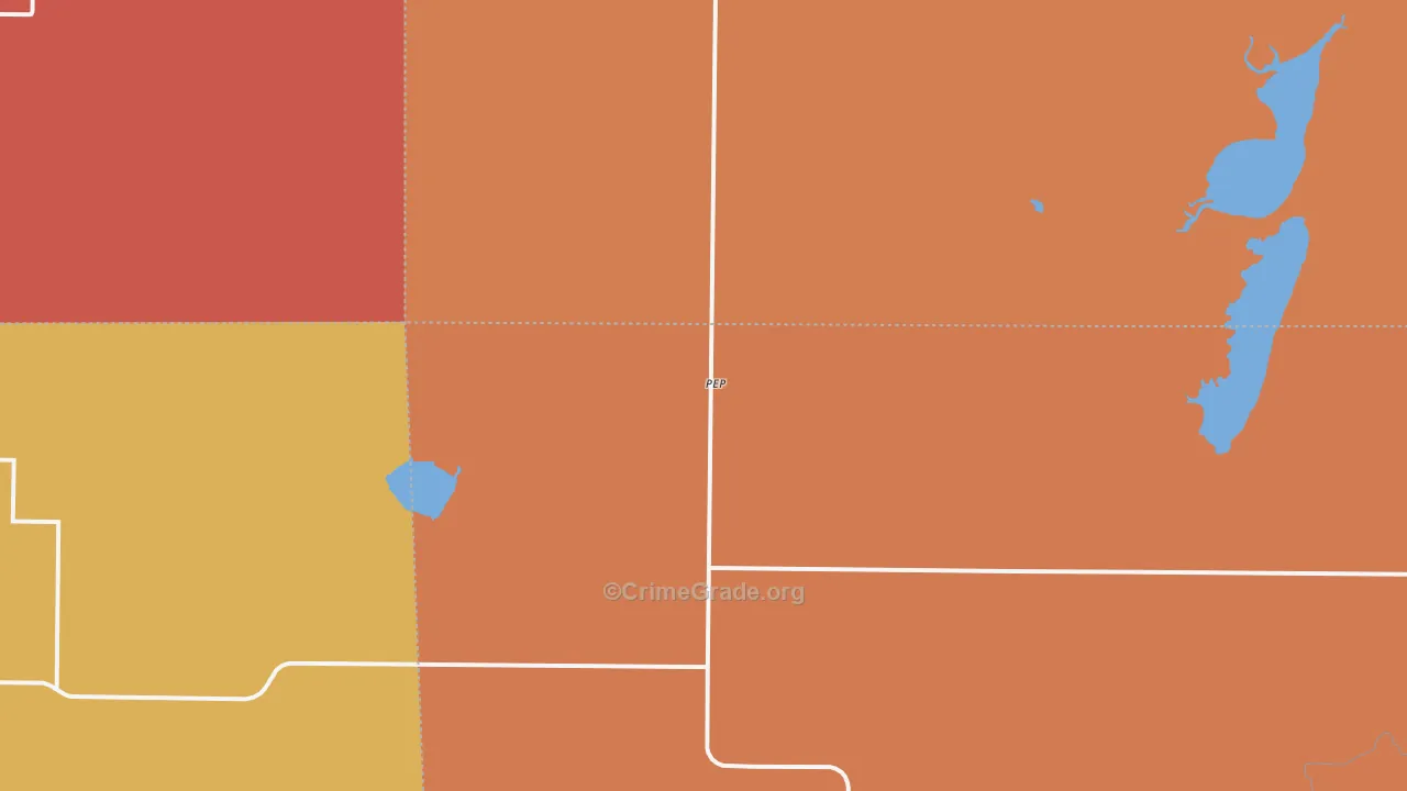 Pep, TX Map of Burglary Rates