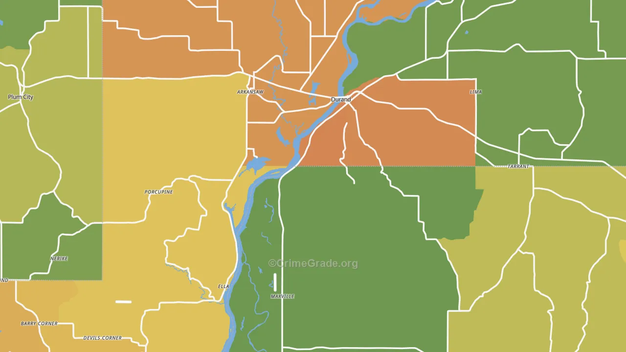 Pepin County, WI Map of Burglary Rates