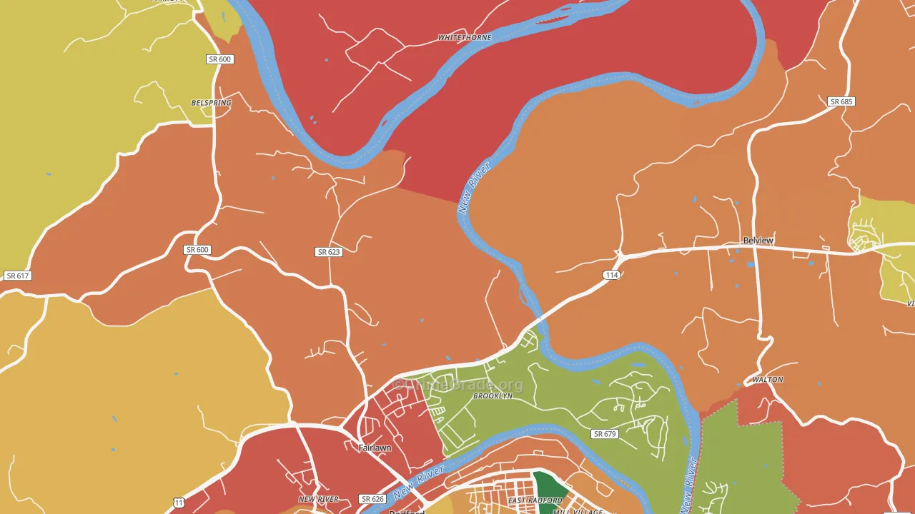 Pepper, VA Map of Burglary Rates