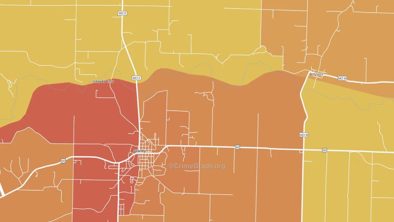 Pepsin, MO Map of Burglary Rates