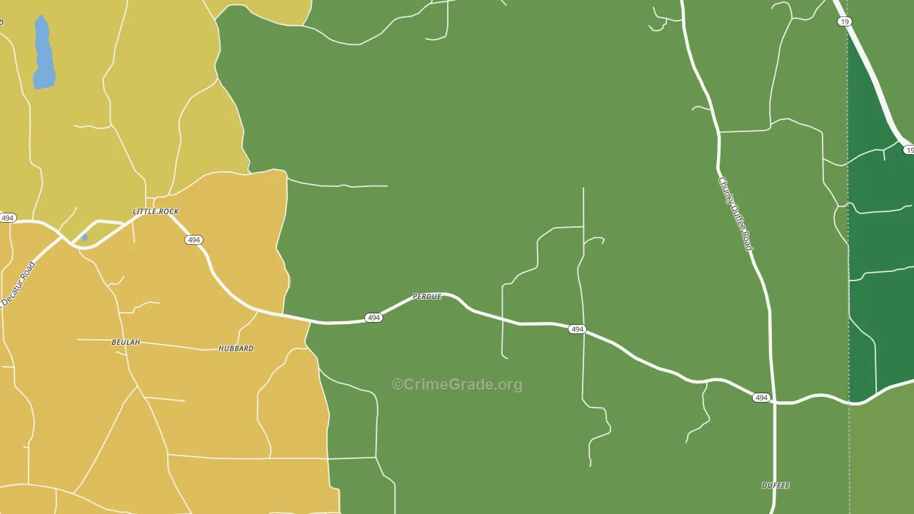 Perdue, MS Map of Burglary Rates