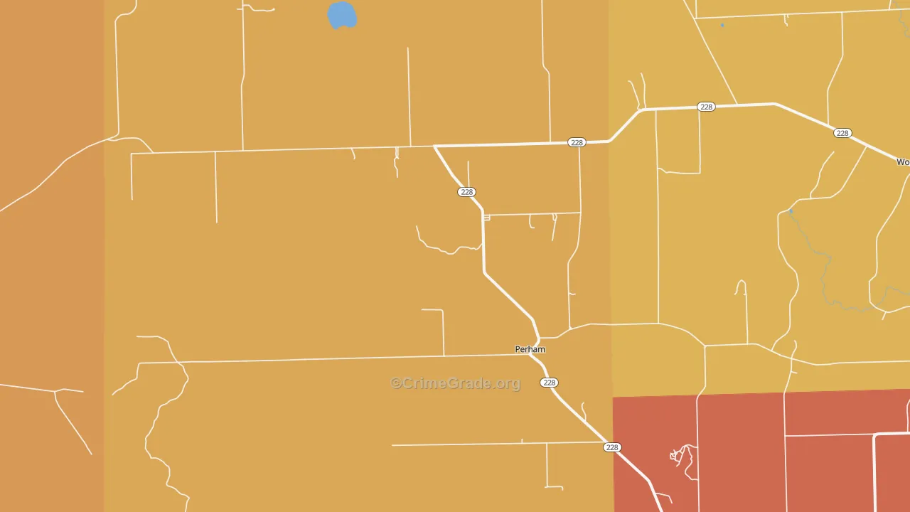 Perham, ME Map of Burglary Rates