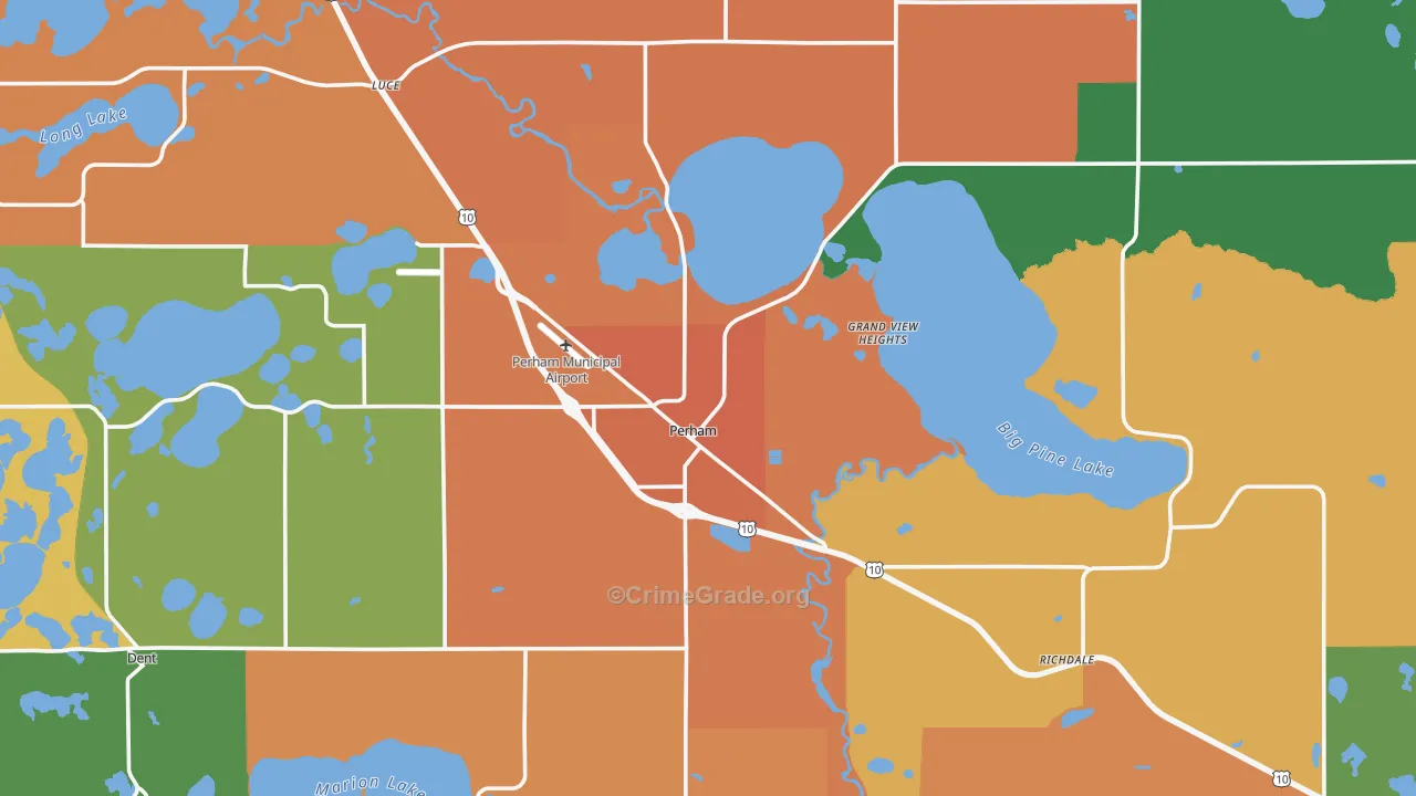 Perham, MN Map of Burglary Rates