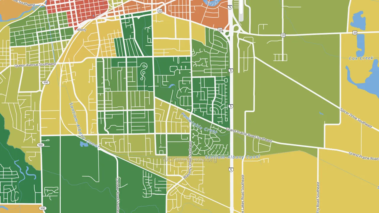Periwinkle, Albany, OR Map of Burglary Rates