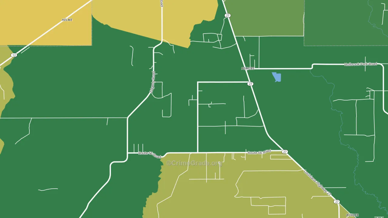 Perkins, LA Map of Burglary Rates