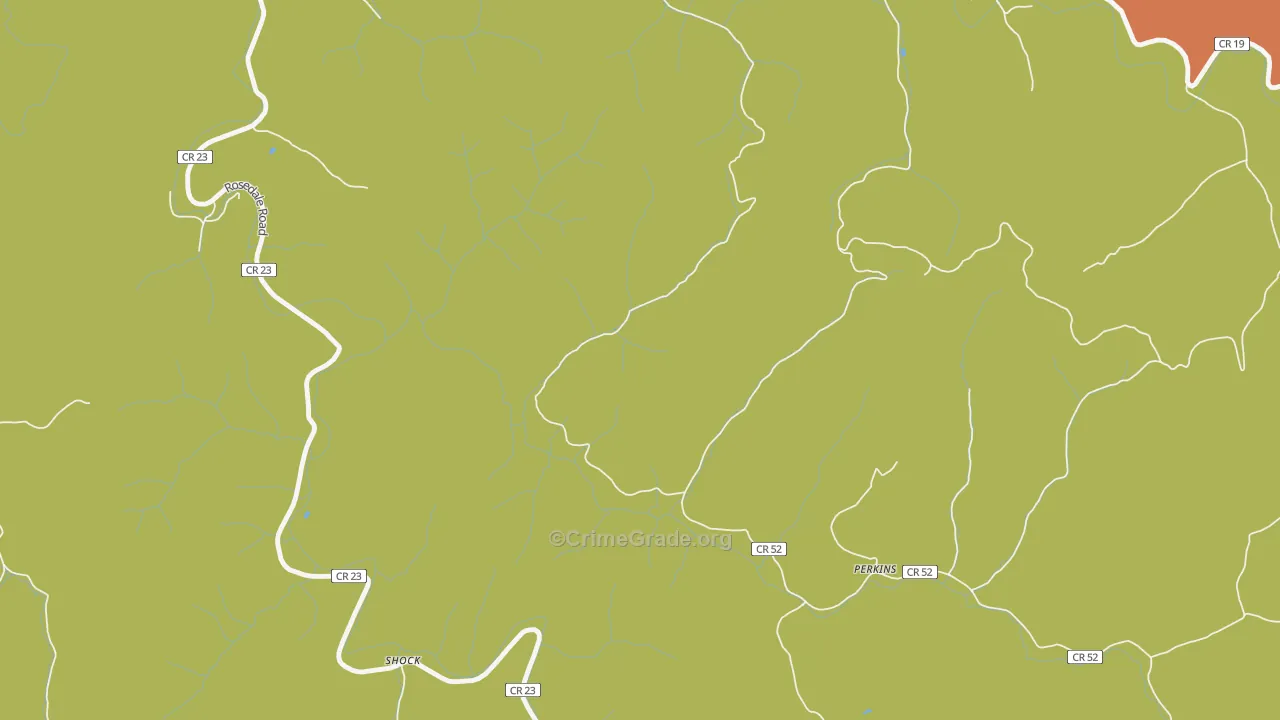 Perkins, WV Map of Burglary Rates