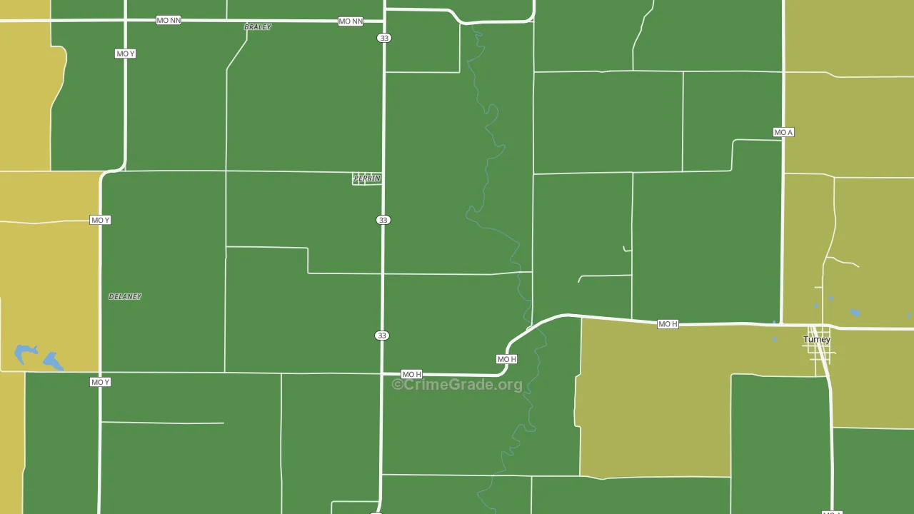 Perrin, MO Map of Burglary Rates