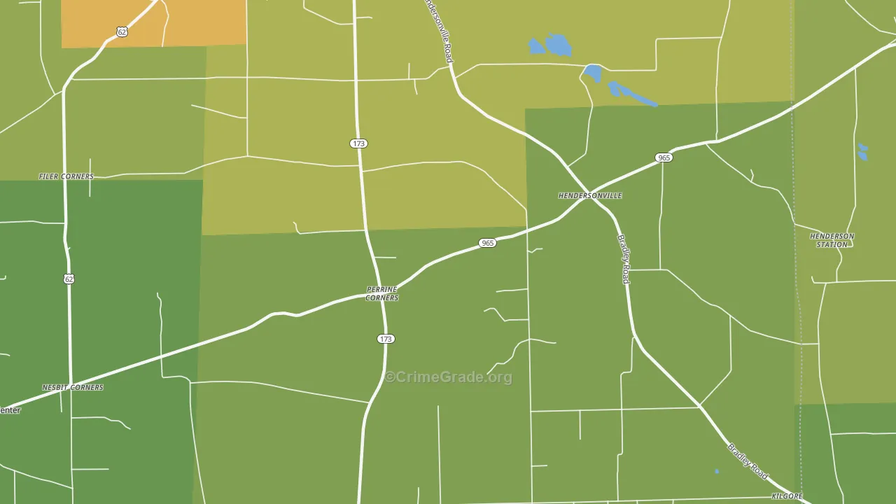 Perrine Corners, PA Map of Burglary Rates