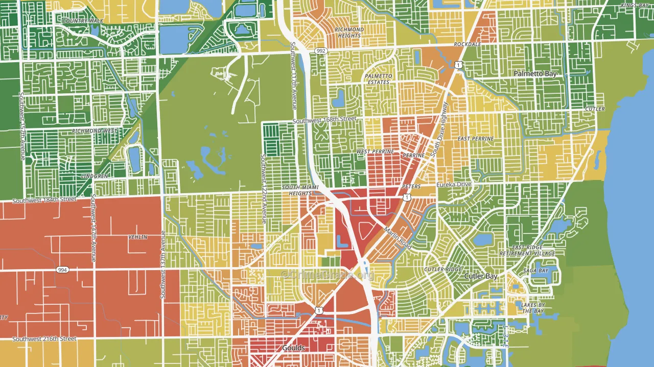 Perrine, FL Map of Burglary Rates