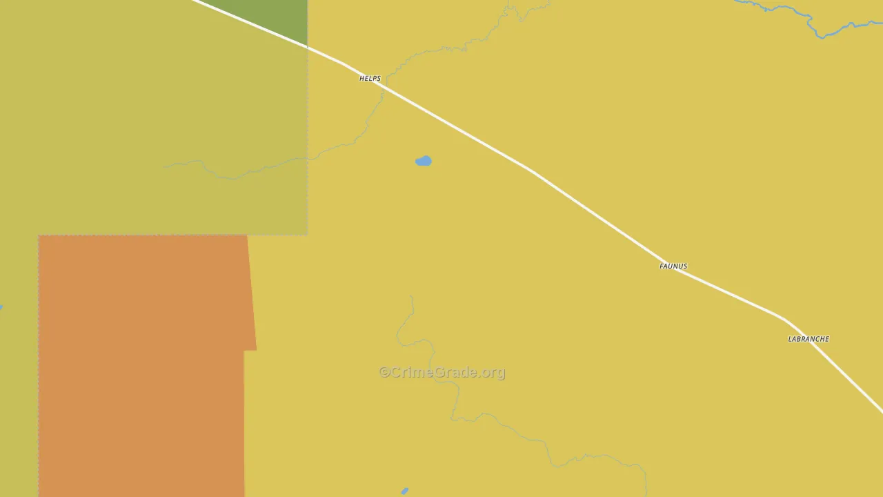 Perronville, MI Map of Burglary Rates