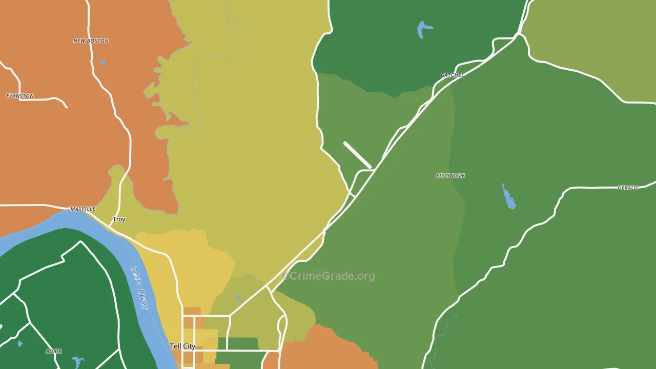Perry County, IN Map of Burglary Rates