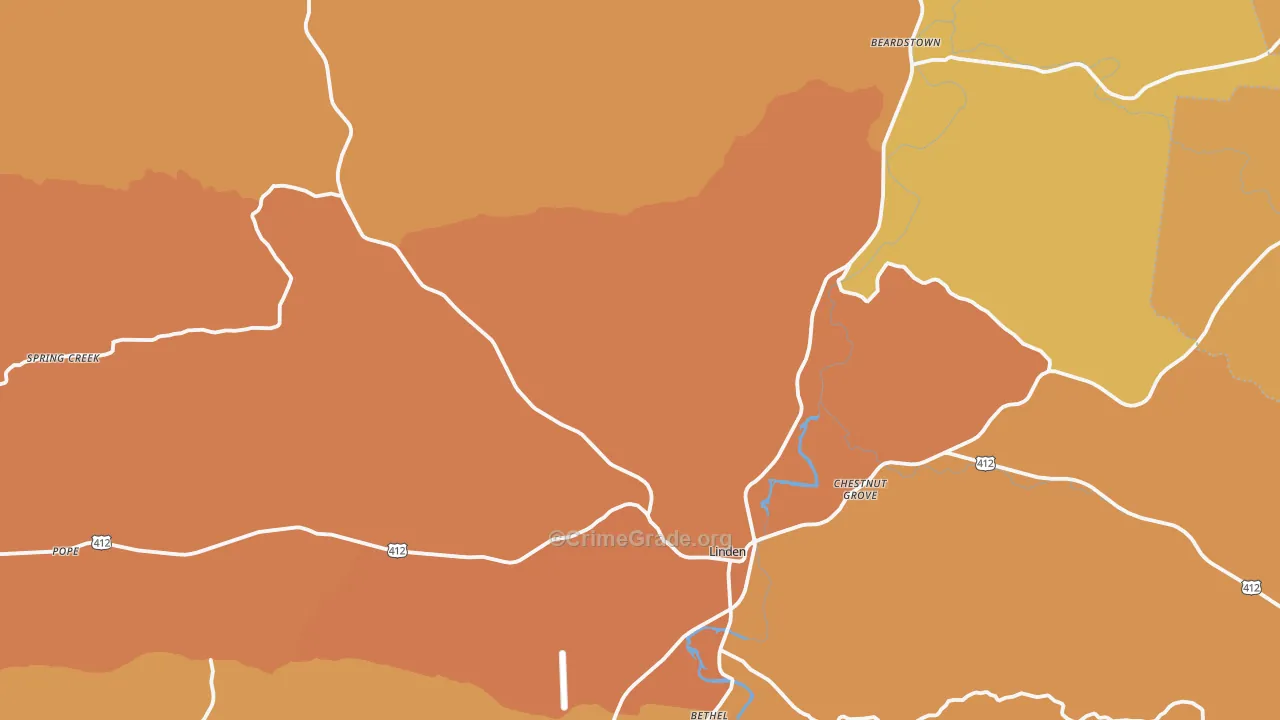 Perry County, TN Map of Burglary Rates