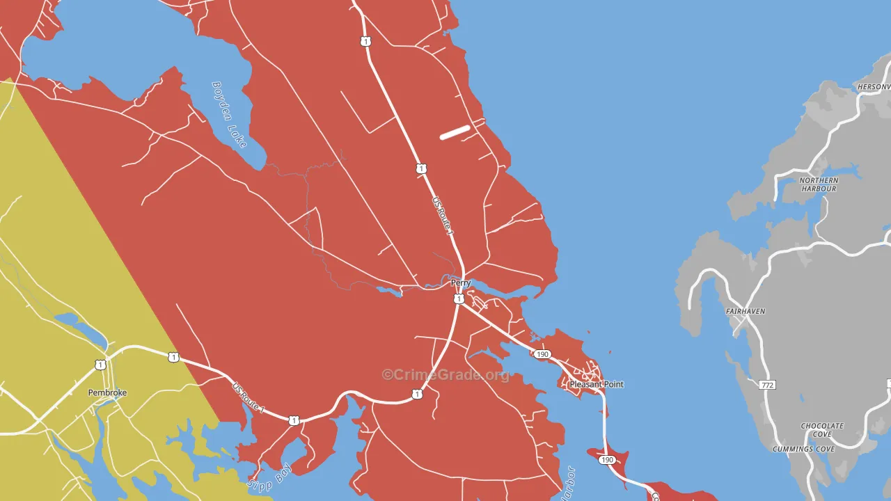 Perry, ME Map of Burglary Rates