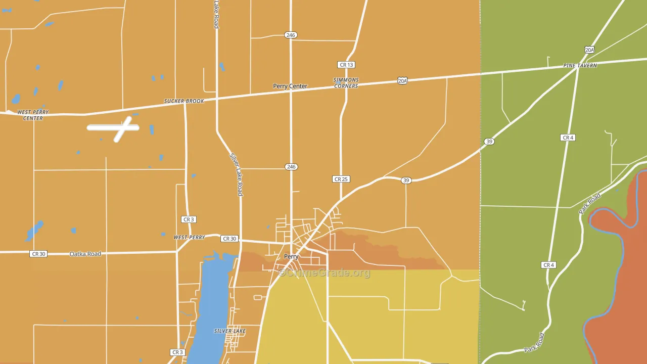 Perry, NY Map of Burglary Rates