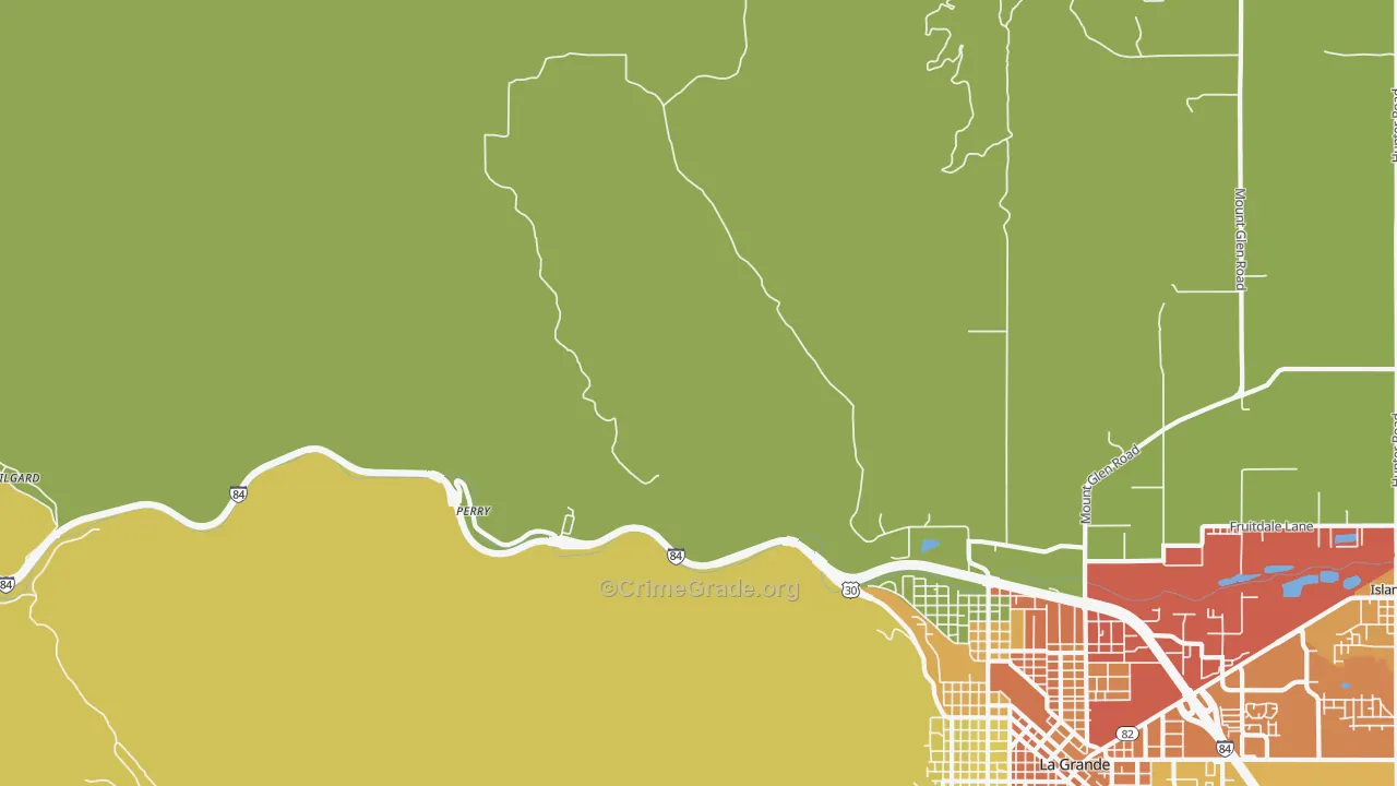 Perry, OR Map of Burglary Rates