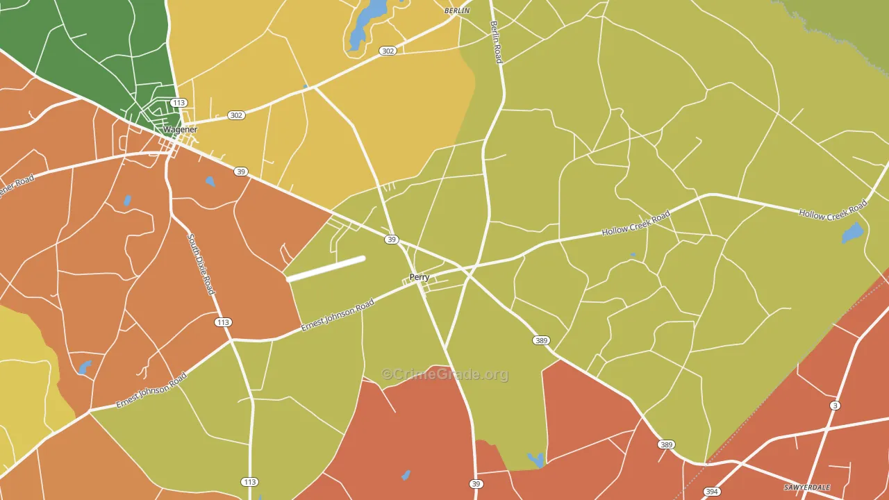 Perry, SC Map of Burglary Rates