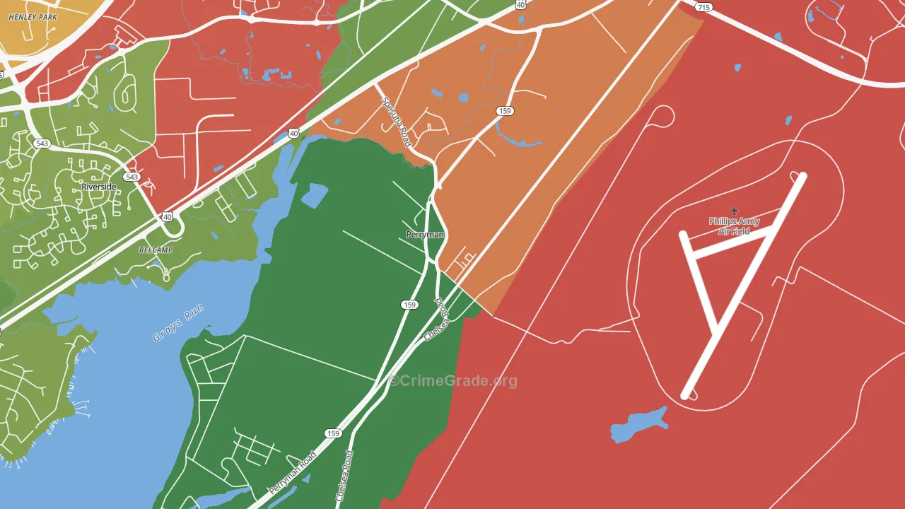 Perryman, MD Map of Burglary Rates